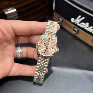 Đồng Hồ Rolex DateJust Chế Tác Bọc Vàng Thật Cọc Số Đính Kim Cương Thiên Nhiên 31mm (2)