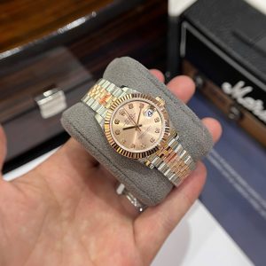 Đồng Hồ Rolex DateJust Chế Tác Bọc Vàng Thật Cọc Số Đính Kim Cương Thiên Nhiên 31mm (2)