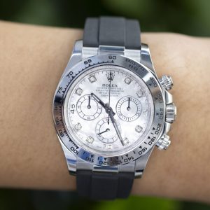 Đồng Hồ Rolex Daytona Replica 11 Cũ Mặt Xà Cừ Tự Nhiên Cọc Số Moissanite 40mm (5)