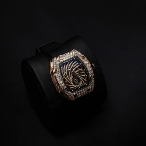 Đồng Hồ Cũ Richard Mille Rep RM51-02 Đá Baguette Dây Cao Su Đen 40mm