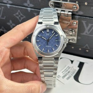 Đồng Hồ IWC Ingenieur Replica 11 Mặt Xanh Blue Dây Kim Loại Nhà Máy V7 40mm (2)