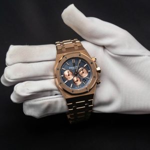 Đồng Hồ Lướt Audemars Piguet Chronograph Replica 11 Mặt Xanh Mạ Vàng Hồng 41mm