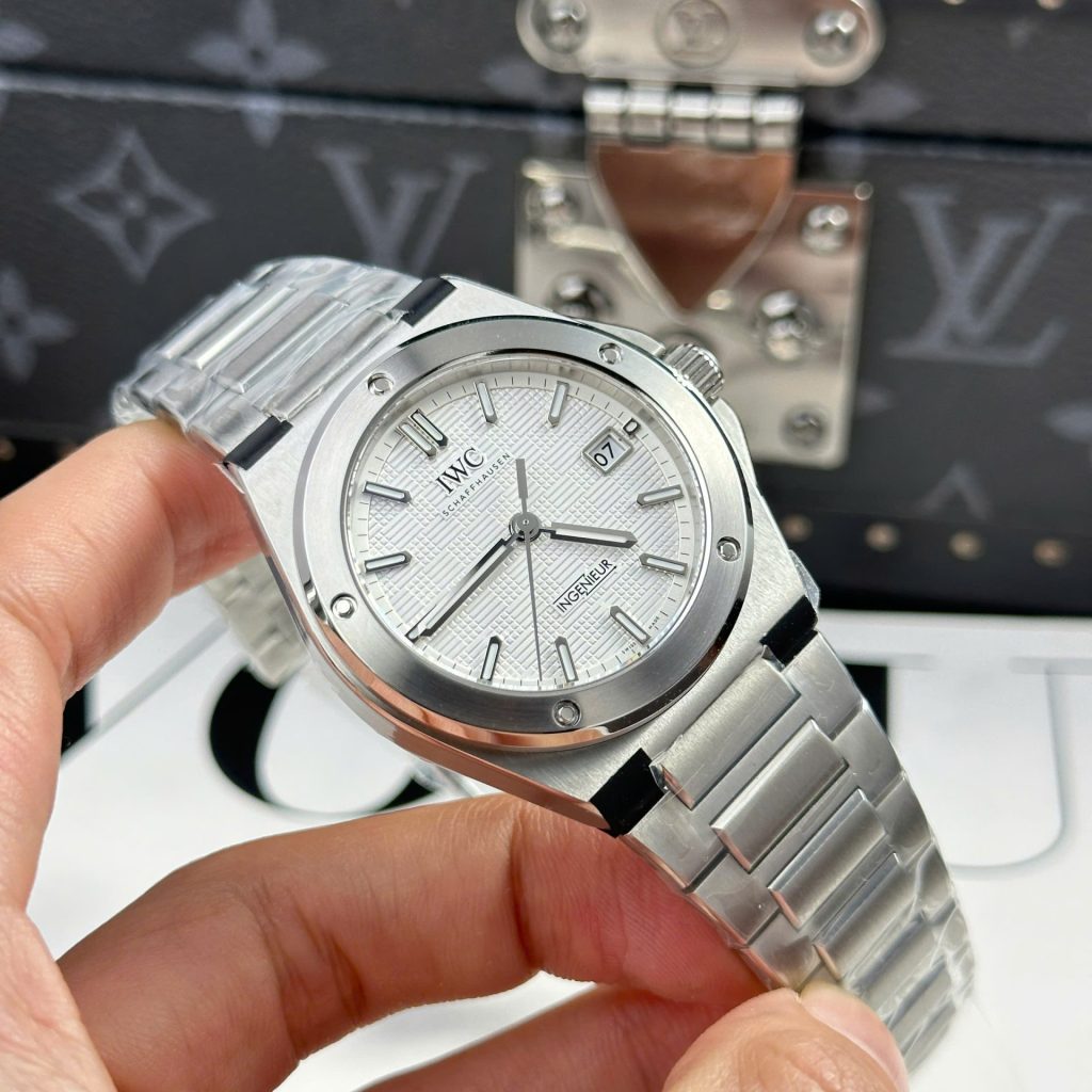 Đồng Hồ Nam IWC Ingenieur Replica 11 Mặt Trắng Dây Kim Loại Nhà Máy V7 40mm (2)