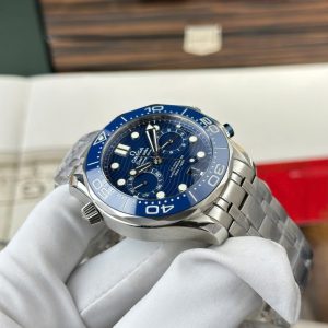 Đồng Hồ Omega Rep 11 Seamaster Diver 300M Chronograph Mặt Xanh Blue Nhà Máy N1 44mm (2)