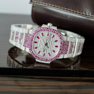 Đồng Hồ Patek Philippe Nautilus Haute Joaillerie 7118 Chế Tác Độ Full Kim Cương Moissanite + Ruby 35 (2)