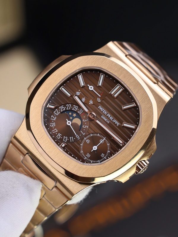 Đồng Hồ Patek Philippe Replica 11 Nautilus 5712R Mặt Nâu Chạy Full Chức Năng PPF 40mm (2)