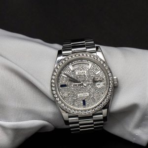 Đồng Hồ Rolex Day-Date Replica 11 Mặt Full Kim Cương Thiên Nhiên Siêu Lướt 40mm