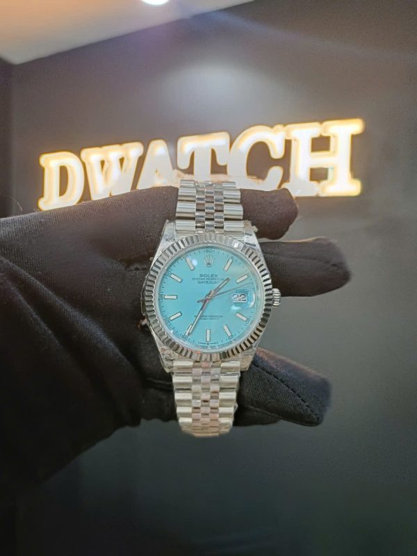 ĐỒNG Hồ Rolex DateJust Super Fake Mặt Xanh Tiffany Niềng Khía Nhà Máy EW 41mm