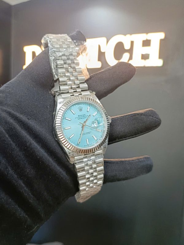 ĐỒNG Hồ Rolex DateJust Super Fake Mặt Xanh Tiffany Niềng Khía Nhà Máy EW 41mm