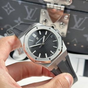 Đồng Hồ Audemars Piguet Chế Tác Royal Oak 15500 Mặt Đen Dây Cao Su Nhà Máy APS 41mm (2)