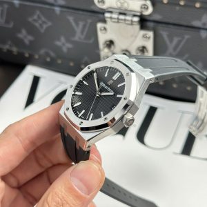 Đồng Hồ Audemars Piguet Chế Tác Royal Oak 15500 Mặt Đen Dây Cao Su Nhà Máy APS 41mm (2)