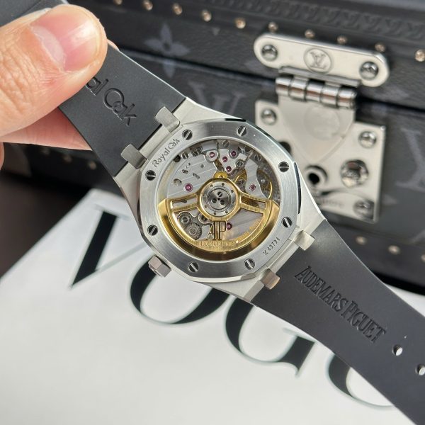 Đồng Hồ Audemars Piguet Chế Tác Royal Oak 15500 Mặt Đen Dây Cao Su Nhà Máy APS 41mm (2)