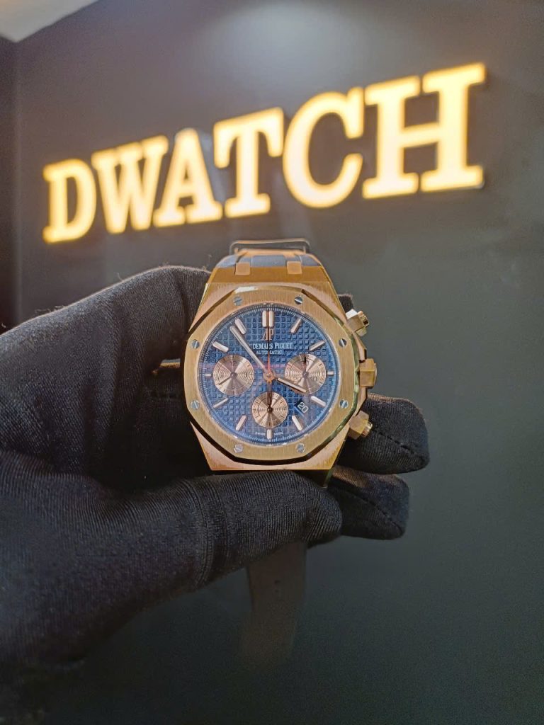 Đồng Hồ Audemars Piguet Replica Cũ Mạ Vàng Hồng Chronograph Dây Cao Su 41mm