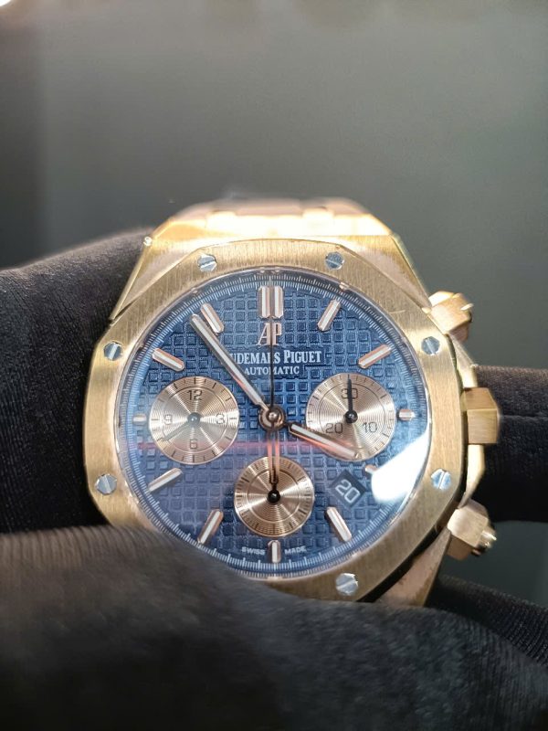 Đồng Hồ Audemars Piguet Replica Cũ Mạ Vàng Hồng Chronograph Dây Cao Su 41mm
