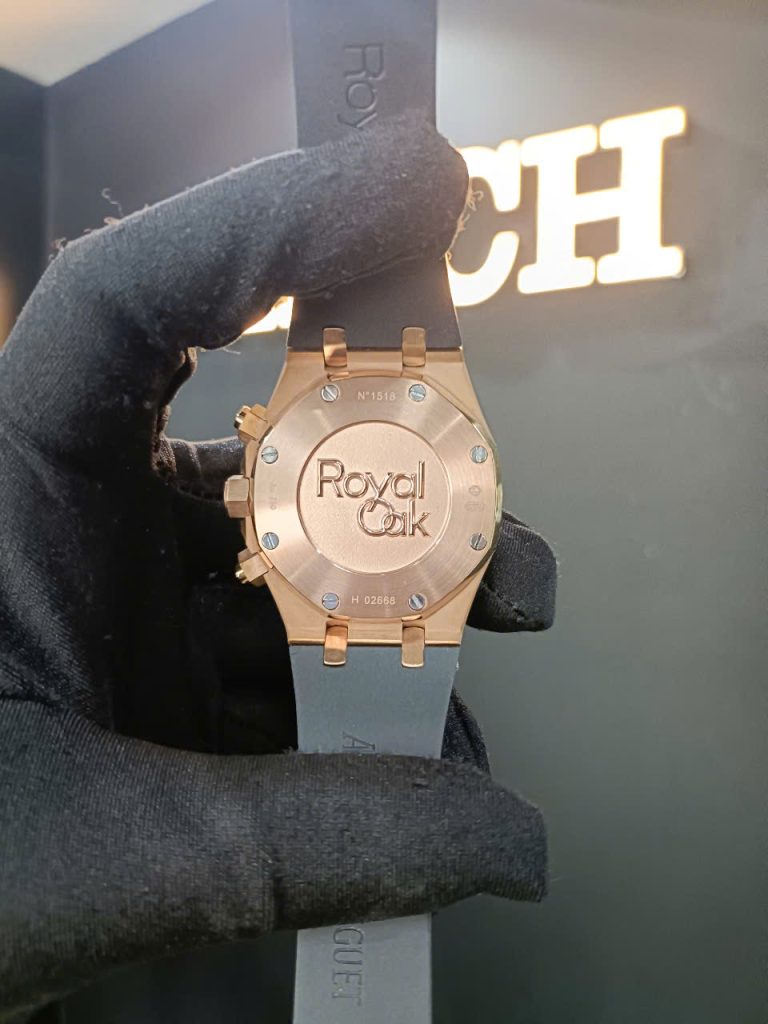 Đồng Hồ Audemars Piguet Replica Cũ Mạ Vàng Hồng Chronograph Dây Cao Su 41mm