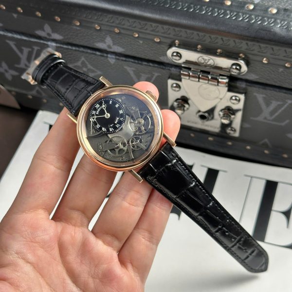 Đồng Hồ Breguet Tradition 7057 Replica 11 Mặt Đen Dây Da Nhà Máy ZF 40mm (2)