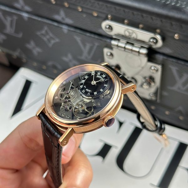 Đồng Hồ Breguet Tradition 7057 Replica 11 Mặt Đen Dây Da Nhà Máy ZF 40mm (2)