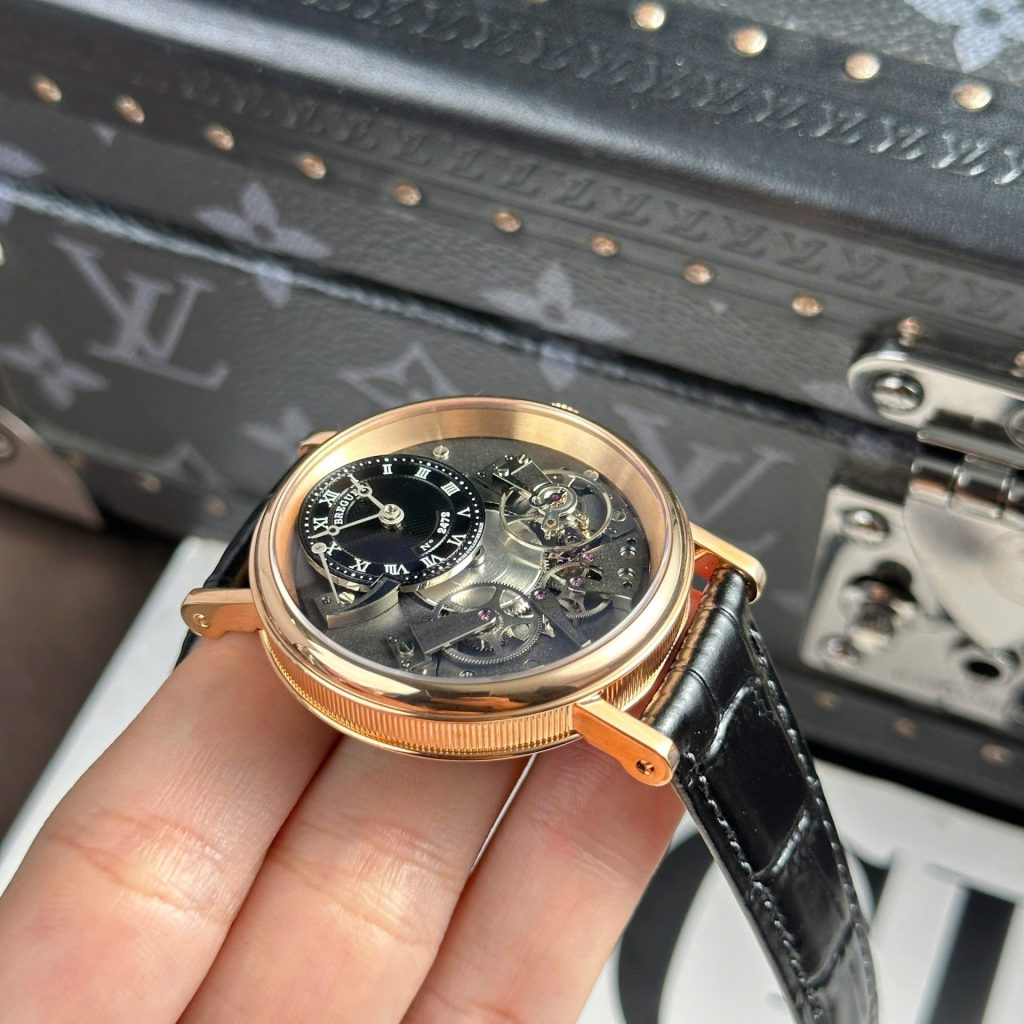 Đồng Hồ Breguet Tradition 7057 Replica 11 Mặt Đen Dây Da Nhà Máy ZF 40mm (2)