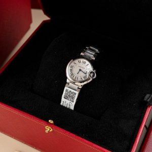 Đồng Hồ Cartier Ballon Bleu W69010Z4 Replica 11 Nữ Máy Pin Dây Kim Loại 28mm (2)