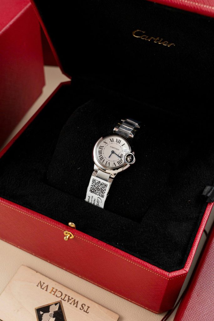 Đồng Hồ Cartier Ballon Bleu W69010Z4 Replica 11 Nữ Máy Pin Dây Kim Loại 28mm (2)