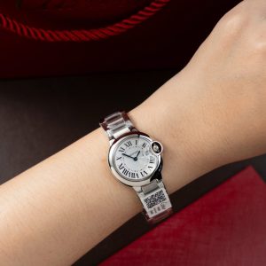 Đồng Hồ Cartier Ballon Bleu W69010Z4 Replica 11 Nữ Máy Pin Dây Kim Loại 28mm (2)
