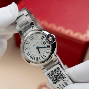 Đồng Hồ Cartier Ballon Bleu W69010Z4 Replica 11 Nữ Máy Pin Dây Kim Loại 28mm (2)