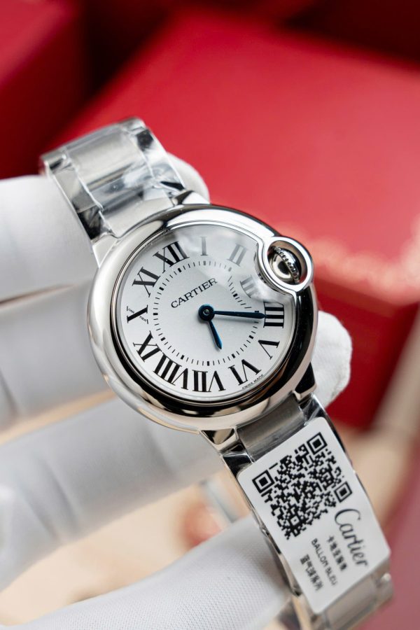 Đồng Hồ Cartier Ballon Bleu W69010Z4 Replica 11 Nữ Máy Pin Dây Kim Loại 28mm (2)
