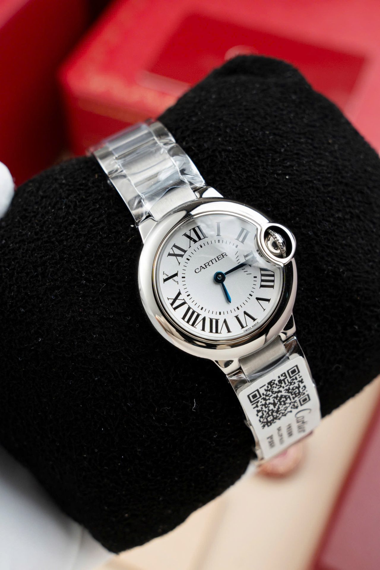 Đồng Hồ Cartier Ballon Bleu W69010Z4 Replica 11 Nữ Máy Pin Dây Kim Loại 28mm (2)
