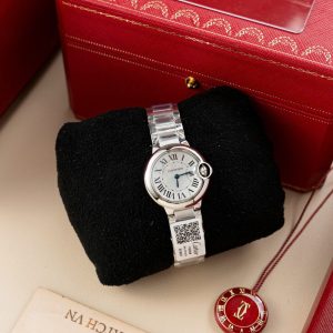 Đồng Hồ Cartier Ballon Bleu W69010Z4 Replica 11 Nữ Máy Pin Dây Kim Loại 28mm (2)