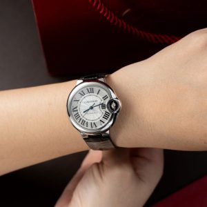 Đồng Hồ Cartier Replica 11 Ballon Bleu W690187Z4 Mặt Trắng Dây Da 36mm (2)