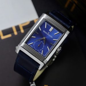 Đồng Hồ Jaeger LeCoultre Master Reverso Tribute Small Seconds 2 Mặt Trắng Và Xanh Blue Replica 28 (2)