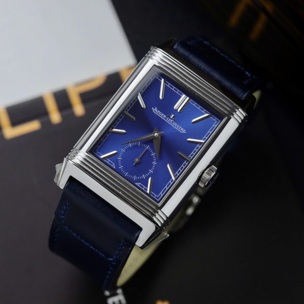 Đồng Hồ Jaeger LeCoultre Master Reverso Tribute Small Seconds 2 Mặt Trắng Và Xanh Blue Replica 28 (2)