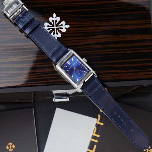Đồng Hồ Jaeger LeCoultre Master Reverso Tribute Small Seconds 2 Mặt Trắng Và Xanh Blue Replica 28 (2)