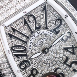 Đồng Hồ Nữ Franck Muller V32 Chế Tác Đính Full Kim Cương Moissanite Màu Đen 36mm (2)