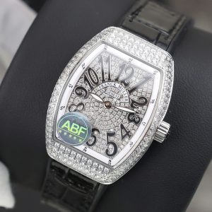 Đồng Hồ Nữ Franck Muller V32 Chế Tác Đính Full Kim Cương Moissanite Màu Đen 36mm (2)