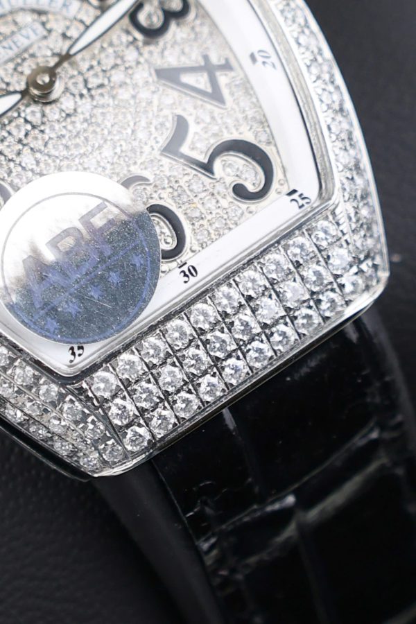 Đồng Hồ Nữ Franck Muller V32 Chế Tác Đính Full Kim Cương Moissanite Màu Đen 36mm (2)