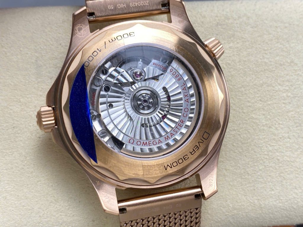 Đồng Hồ Omega Seamaster Driver 300 Best Copy Vàng Hồng Mặt Đỏ Nhà Máy VS 42mm (1)