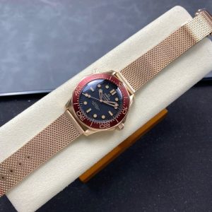Đồng Hồ Omega Seamaster Driver 300 Best Copy Vàng Hồng Mặt Đỏ Nhà Máy VS 42mm (1)