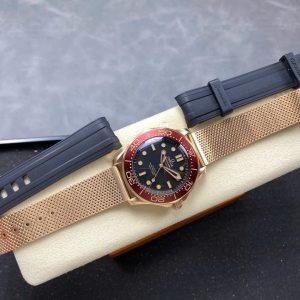 Đồng Hồ Omega Seamaster Driver 300 Best Copy Vàng Hồng Mặt Đỏ Nhà Máy VS 42mm (1)