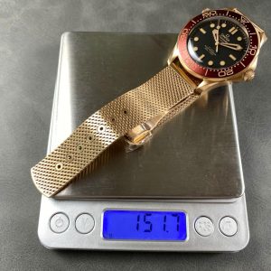 Đồng Hồ Omega Seamaster Driver 300 Best Copy Vàng Hồng Mặt Đỏ Nhà Máy VS 42mm (1)