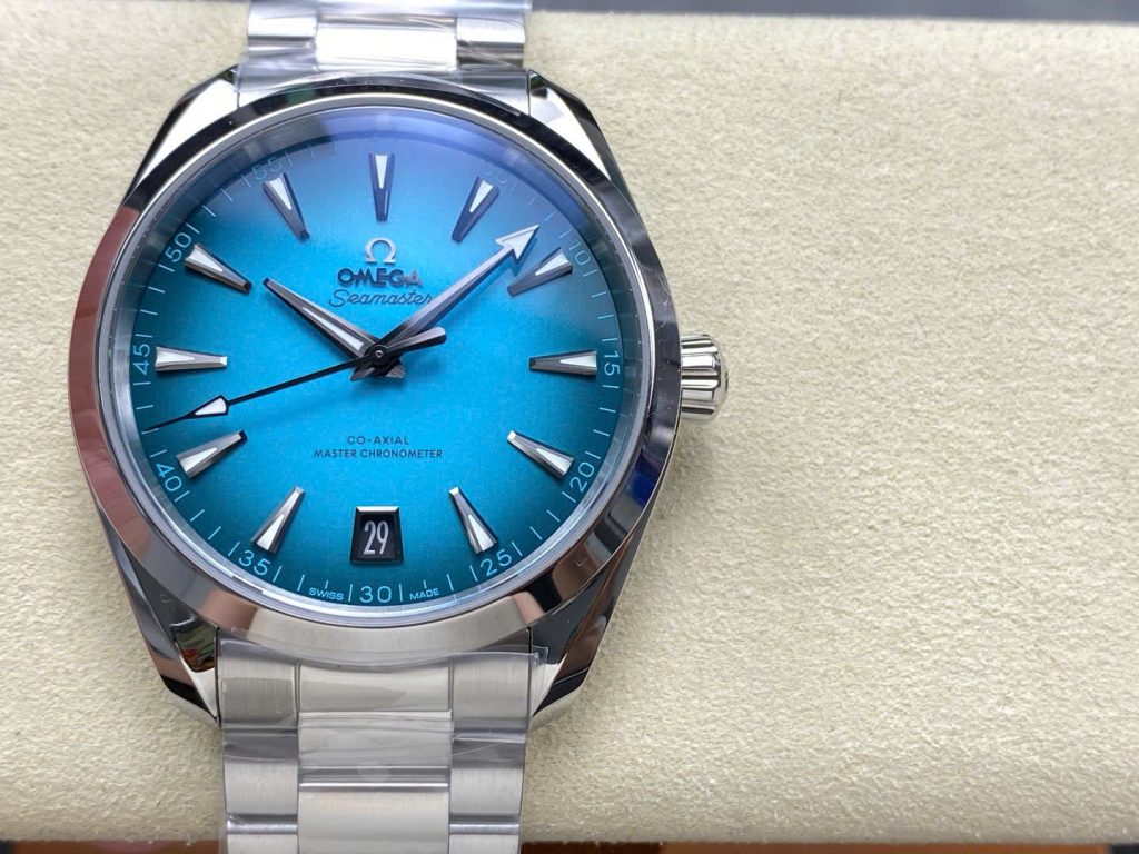 Đồng Hồ Omega Seamaster Mặt Xanh Blue Replica 11 Co-Axial Cọc Dạ Quang VS 41mm (1)