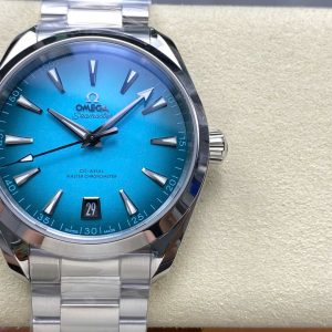Đồng Hồ Omega Seamaster Mặt Xanh Blue Replica 11 Co-Axial Cọc Dạ Quang VS 41mm (1)
