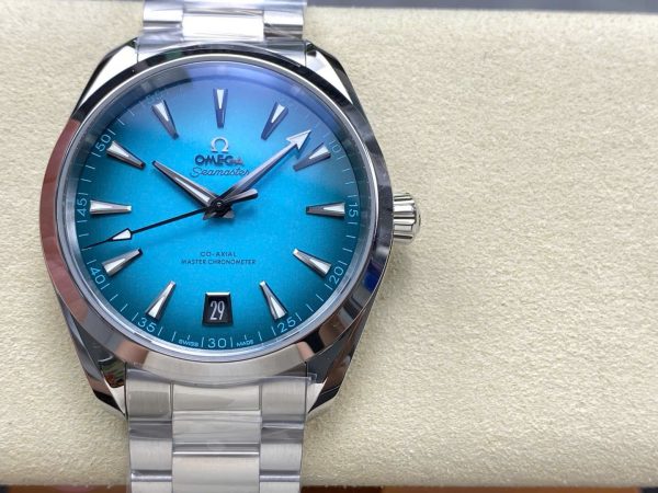 Đồng Hồ Omega Seamaster Mặt Xanh Blue Replica 11 Co-Axial Cọc Dạ Quang VS 41mm (1)