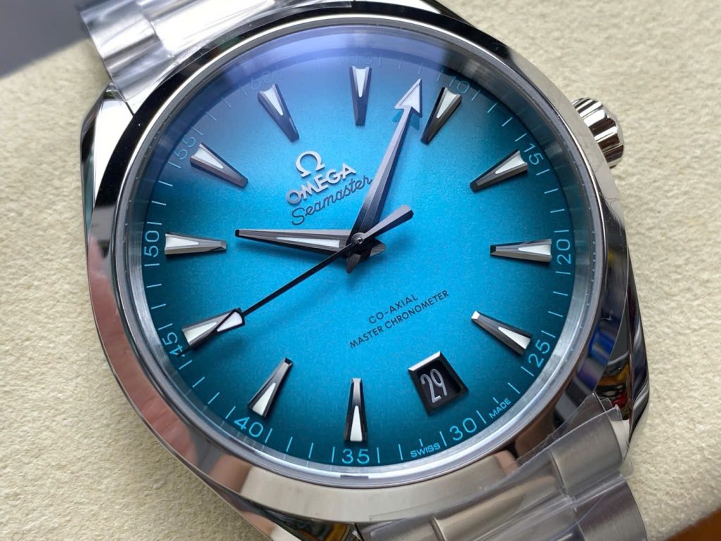 Đồng Hồ Omega Seamaster Mặt Xanh Blue Replica 11 Co-Axial Cọc Dạ Quang VS 41mm (1)