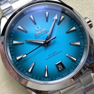 Đồng Hồ Omega Seamaster Mặt Xanh Blue Replica 11 Co-Axial Cọc Dạ Quang VS 41mm (1)