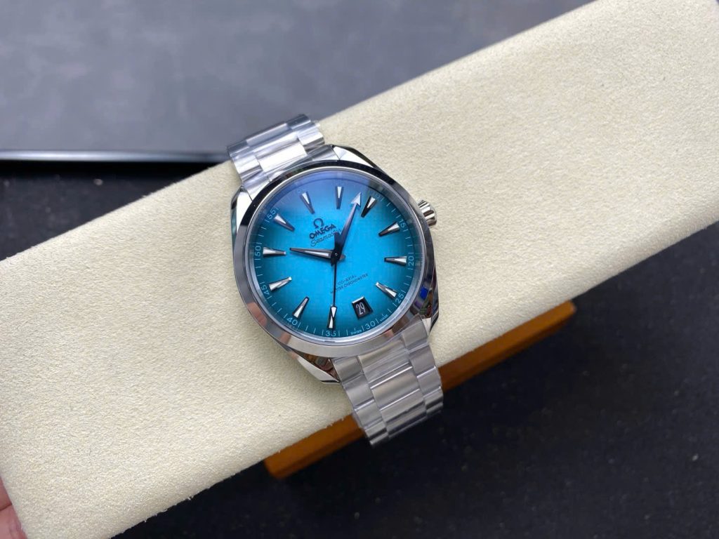 Đồng Hồ Omega Seamaster Mặt Xanh Blue Replica 11 Co-Axial Cọc Dạ Quang VS 41mm (1)