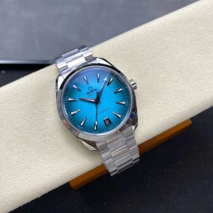 Đồng Hồ Omega Seamaster Mặt Xanh Blue Replica 11 Co-Axial Cọc Dạ Quang VS 41mm (1)