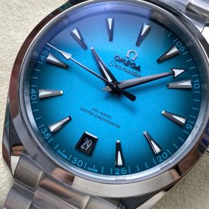 Đồng Hồ Omega Seamaster Mặt Xanh Blue Replica 11 Co-Axial Cọc Dạ Quang VS 41mm (1)