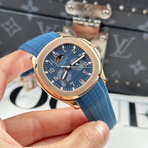 Đồng Hồ Patek Philippe Aquanaut 5261R Replica 11 Vỏ Mạ Vàng Hồng Mặt Xanh Dương 40mm (1)
