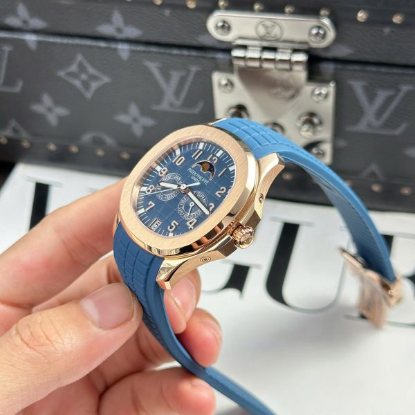 Đồng Hồ Patek Philippe Aquanaut 5261R Replica 11 Vỏ Mạ Vàng Hồng Mặt Xanh Dương 40mm (1)